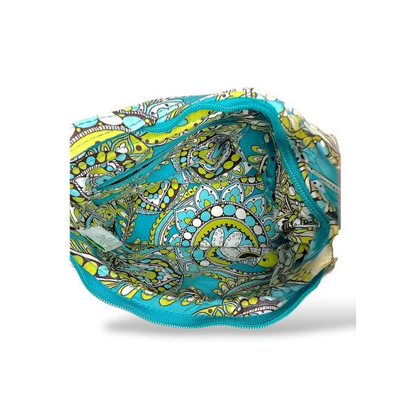 Vera Bradley Molly Hobo Bag Retired Peacock Blue Green Quilted Cotton - Picture 7 of 10